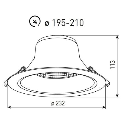 LED Koupelnové podhledové svítidlo NYON LED/26W/230V 3000/4000/5700K pr. 23,2 cm IP44 bílá