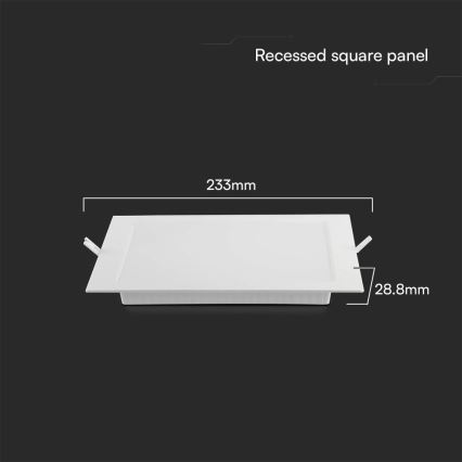 LED Podhledové svítidlo SAMSUNG CHIP LED/18W/230V 4000K 22x22 cm bílá
