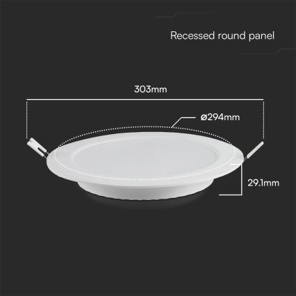 LED Podhledové svítidlo SAMSUNG CHIP LED/24W/230V 3000K pr. 29,4 cm bílá