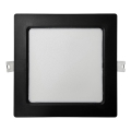 LED Podhledové svítidlo SQUARE LED/12W/230V 4000K 17x17 cm černá