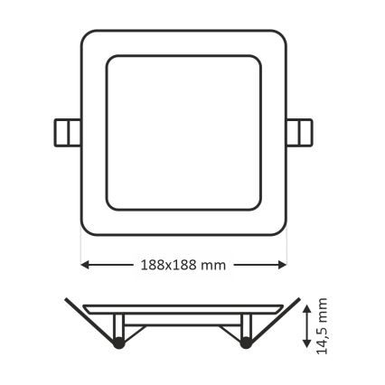 LED Podhledové svítidlo SQUARE LED/15W/230V 6500K 18,8x18,8 cm bílá
