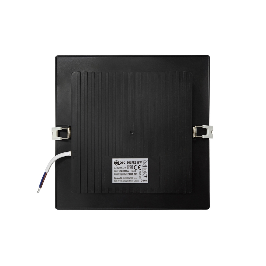 LED Podhledové svítidlo SQUARE LED/18W/230V 4000K 22x22 cm černá