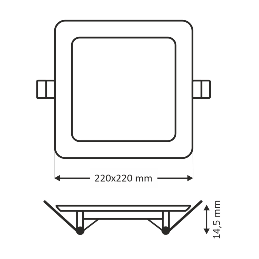 LED Podhledové svítidlo SQUARE LED/18W/230V 4200K 22x22 cm bílá