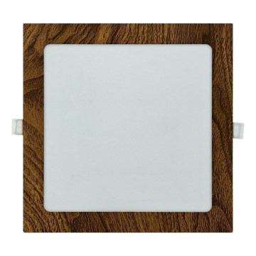 LED Podhledové svítidlo SQUARE LED/18W/230V 4200K 22x22 cm hnědá