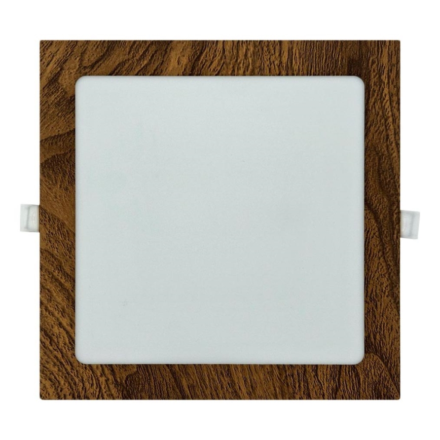 LED Podhledové svítidlo SQUARE LED/18W/230V 4200K 22x22 cm hnědá