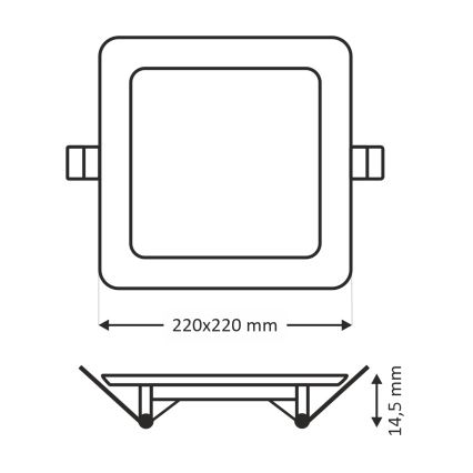 LED Podhledové svítidlo SQUARE LED/18W/230V 4200K 22x22 cm hnědá