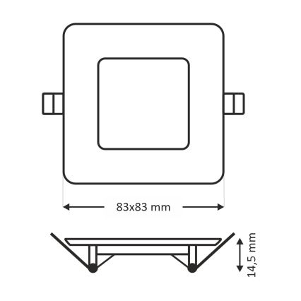 LED Podhledové svítidlo SQUARE LED/3W/230V 4200K 8,3x8,3 cm bílá