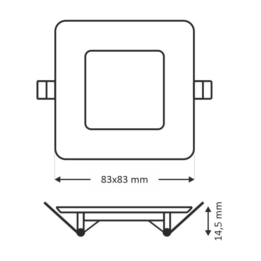 LED Podhledové svítidlo SQUARE LED/3W/230V 4200K 8,3x8,3 cm bílá