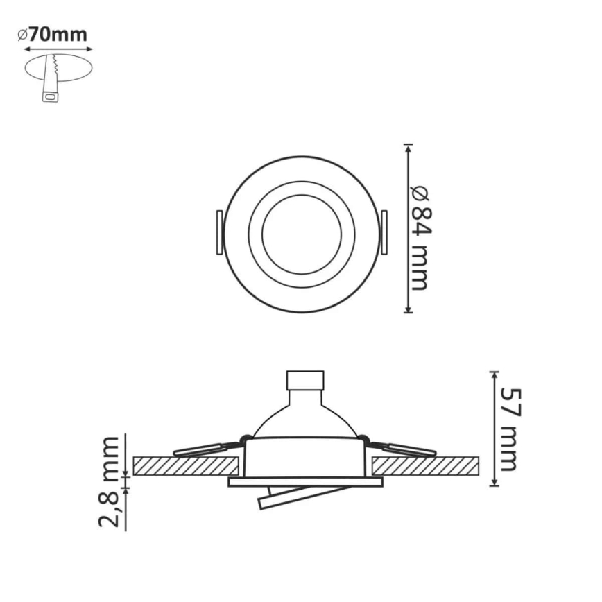 LED Podhledové svítidlo SUN OLAL 1xGU10/3,5W/230V 3000K pr. 8,4 cm zlatá