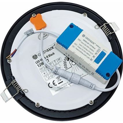 LED Podhledové svítidlo VEGA LED/12W/230V 2900/3900/5800K pr. 17,5 cm černá