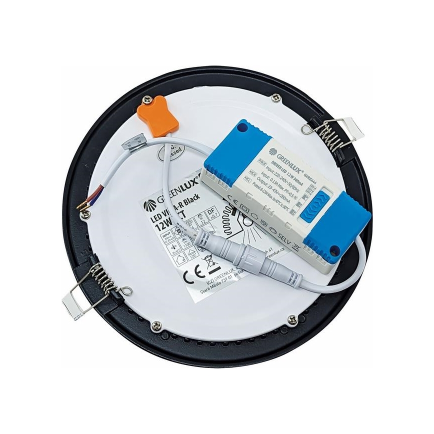 LED Podhledové svítidlo VEGA LED/12W/230V 2900/3900/5800K pr. 17,5 cm černá
