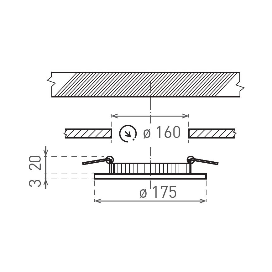 LED Podhledové svítidlo VEGA LED/12W/230V 2900/3900/5800K pr. 17,5 cm černá