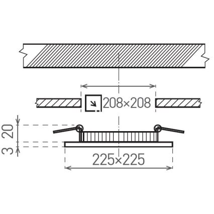 LED Podhledové svítidlo VEGA LED/18W/230V 2900/3900/5800K 22,5x22,5 cm bílá