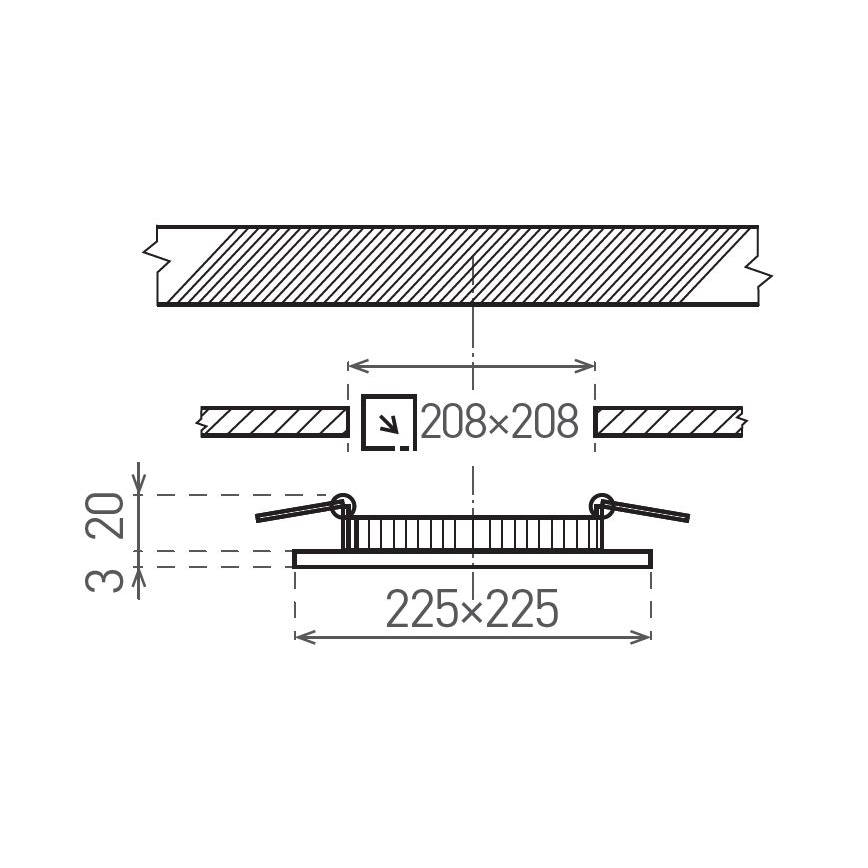LED Podhledové svítidlo VEGA LED/18W/230V 2900/3900/5800K 22,5x22,5 cm bílá