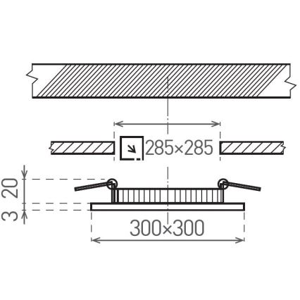 LED Podhledové svítidlo VEGA LED/24W/230V 2900/3900/5800K 30x30 cm bílá