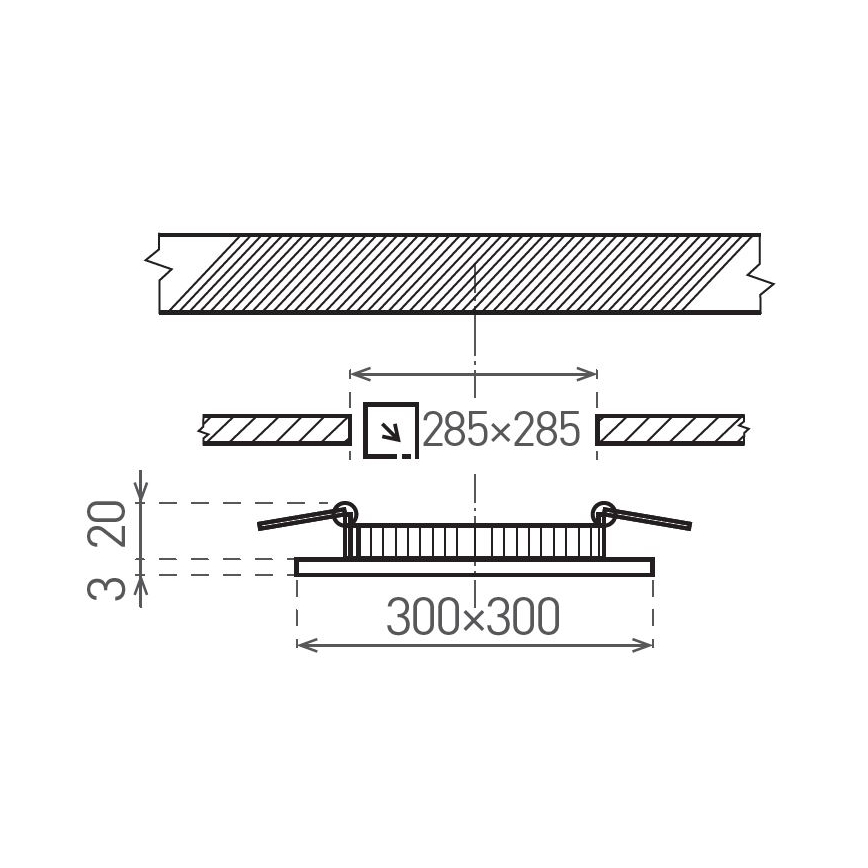 LED Podhledové svítidlo VEGA LED/24W/230V 2900/3900/5800K 30x30 cm bílá