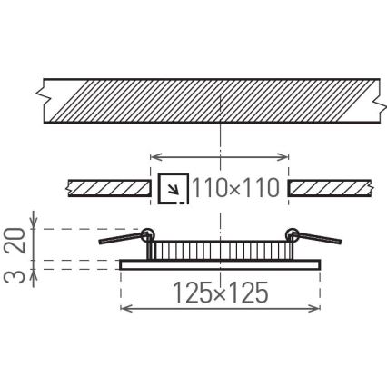 LED Podhledové svítidlo VEGA LED/6W/230V 2900/3900/5800K 12,5x12,5 cm černá