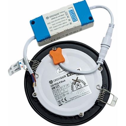 LED Podhledové svítidlo VEGA LED/6W/230V 2900/3900/5800K pr. 12,5 cm černá