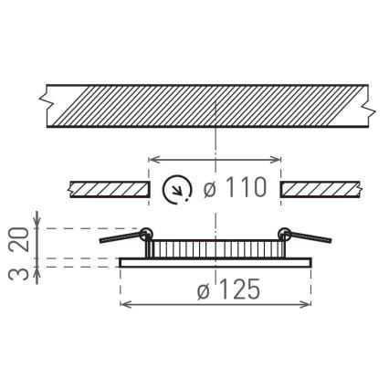 LED Podhledové svítidlo VEGA LED/6W/230V 2900/3900/5800K pr. 12,5 cm černá
