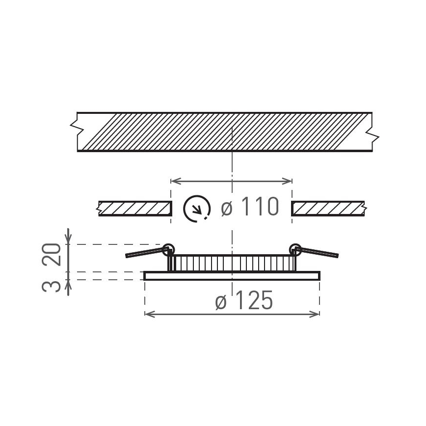 LED Podhledové svítidlo VEGA LED/6W/230V 2900/3900/5800K pr. 12,5 cm černá