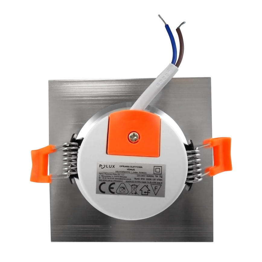 LED Podhledové svítidlo VENUS LED/7W/230V stříbrná hranaté