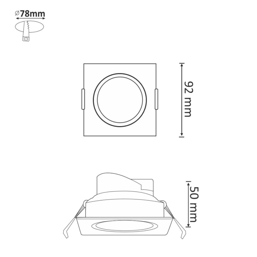 LED Podhledové svítidlo VENUS LED/7W/230V stříbrná hranaté
