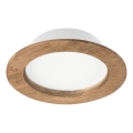 LED Podhledové svítidlo WOODY SPOT LED/12,5W/230V 3000K ořech pr. 16 cm