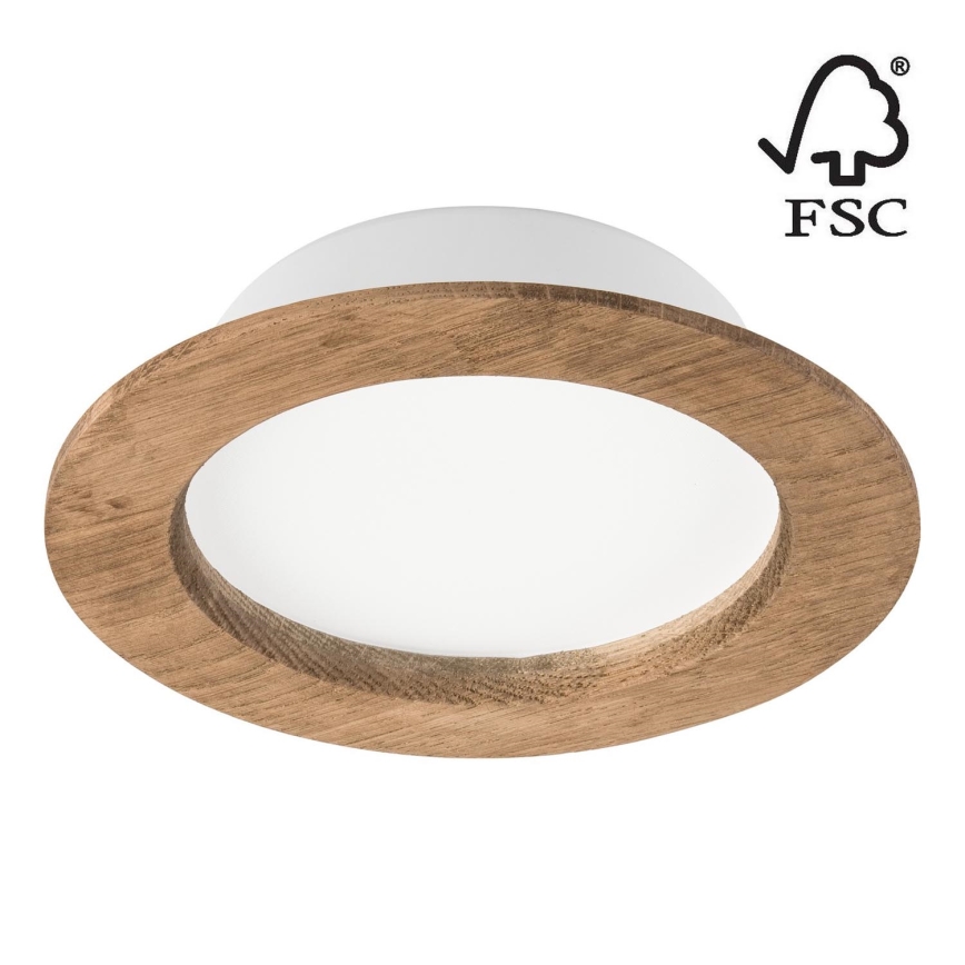 LED Podhledové svítidlo WOODY SPOT LED/12,5W/230V 4000K ořech ø 16 cm