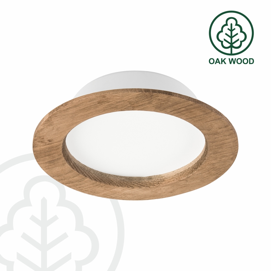 LED Podhledové svítidlo WOODY SPOT LED/12,5W/230V 4000K ořech ø 16 cm