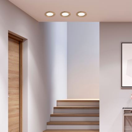 LED Podhledové svítidlo WOODY SPOT LED/12,5W/230V 4000K ořech ø 16 cm