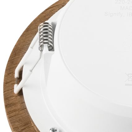 LED Podhledové svítidlo WOODY SPOT LED/12,5W/230V 4000K ořech ø 16 cm