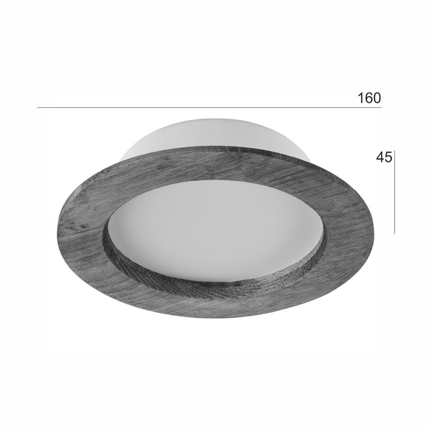 LED Podhledové svítidlo WOODY SPOT LED/12,5W/230V 4000K ořech ø 16 cm