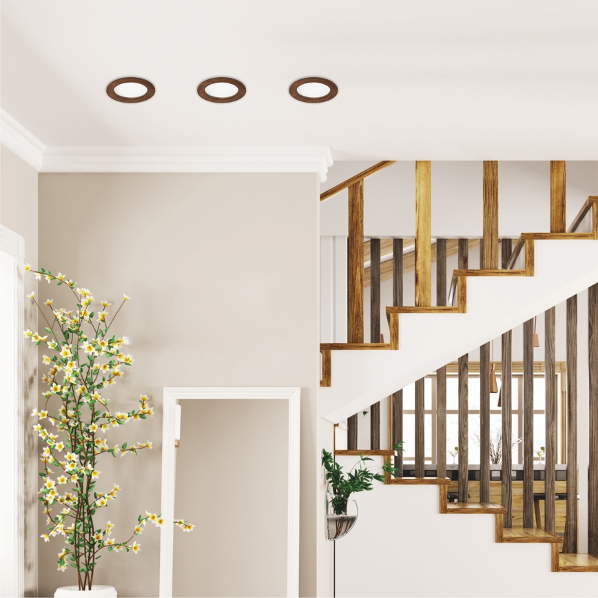 LED Podhledové svítidlo WOODY SPOT LED/12,5W/230V 4000K třešeň pr. 16 cm