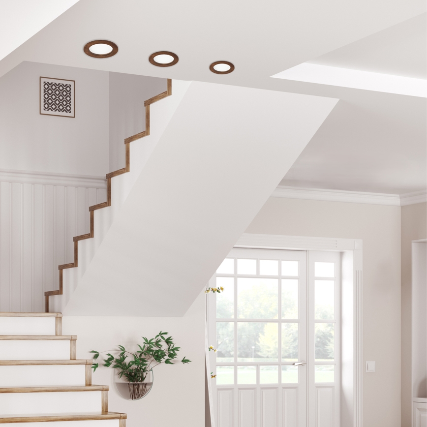 LED Podhledové svítidlo WOODY SPOT LED/12,5W/230V 4000K třešeň pr. 16 cm