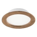 LED Podhledové svítidlo WOODY SPOT LED/16,5W/230V 4000K ořech pr. 18,5 cm