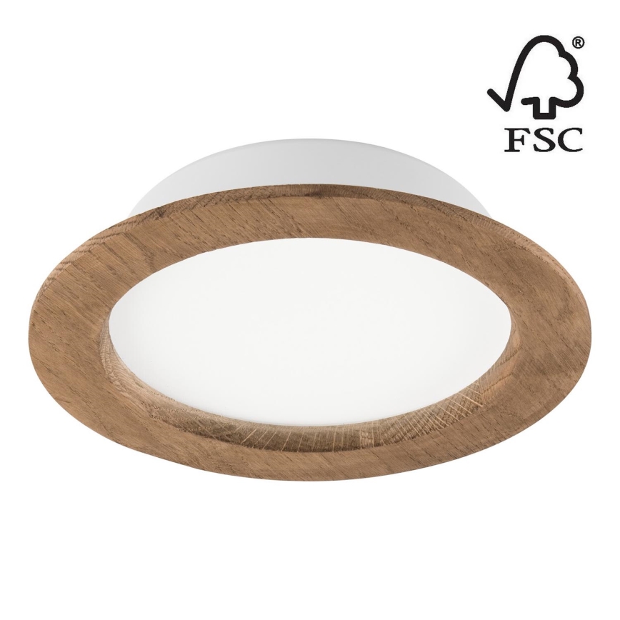 LED Podhledové svítidlo WOODY SPOT LED/16,5W/230V 4000K ořech ø 18,5 cm
