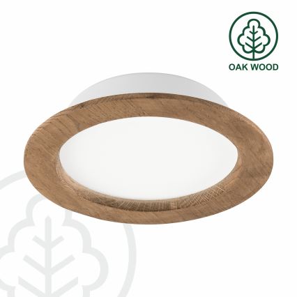 LED Podhledové svítidlo WOODY SPOT LED/16,5W/230V 4000K ořech ø 18,5 cm
