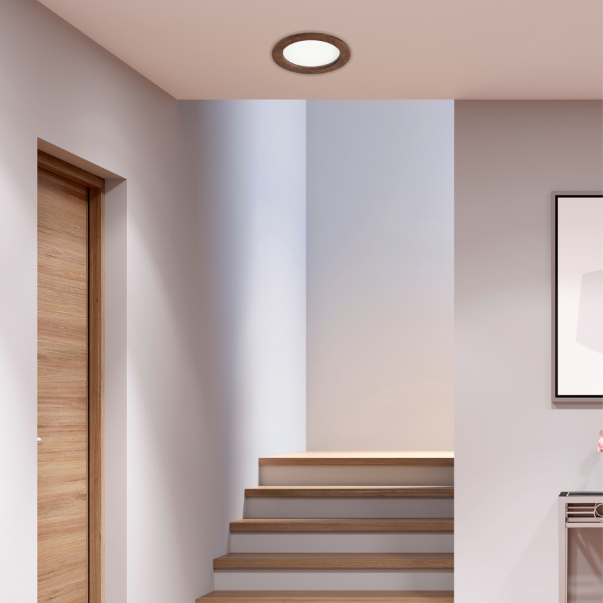 LED Podhledové svítidlo WOODY SPOT LED/16,5W/230V 4000K třešeň ø 18,5 cm