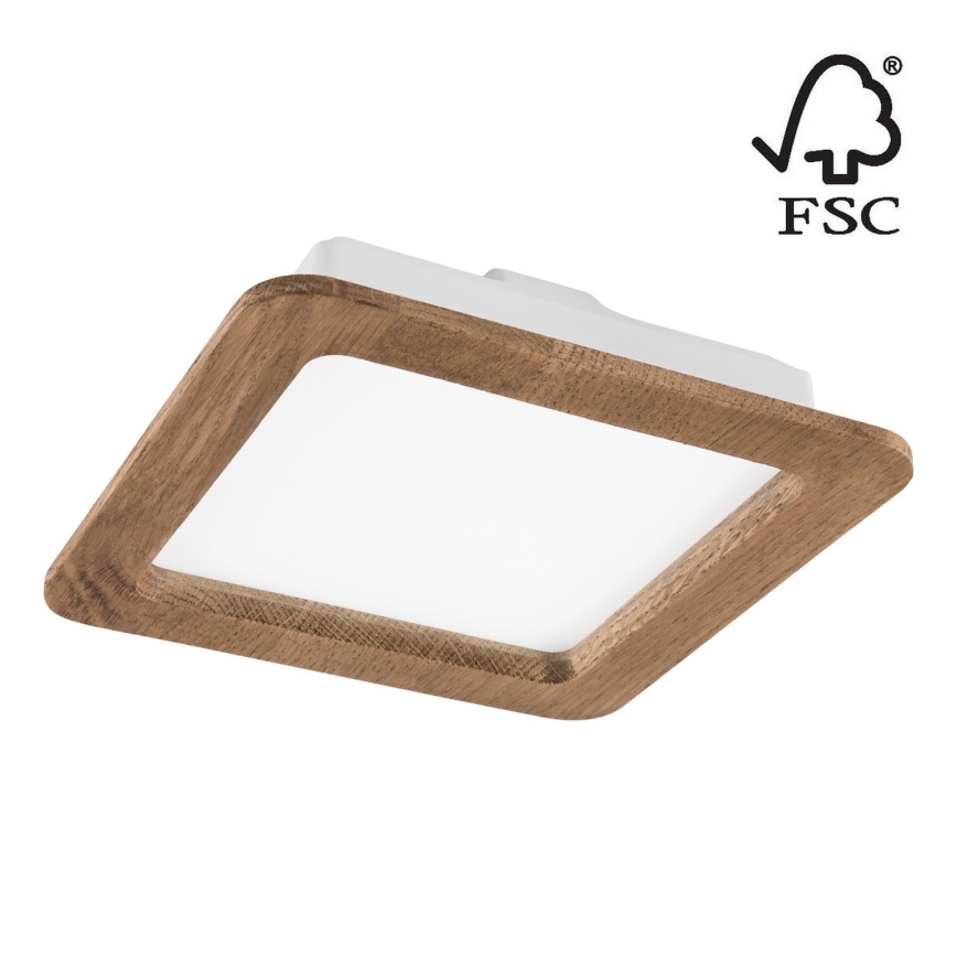 LED Podhledové svítidlo WOODY SPOT LED/17W/230V 3000K ořech 18,5x18,5 cm