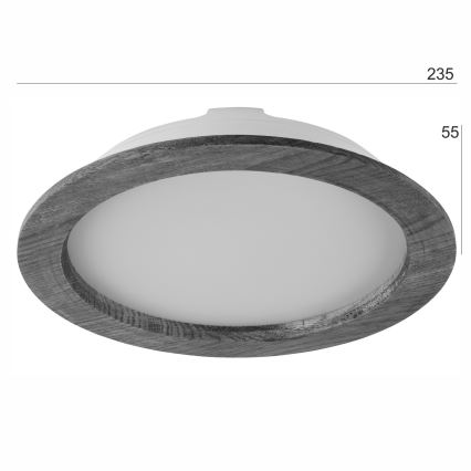 LED Podhledové svítidlo WOODY SPOT LED/23,5W/230V 4000K dub ø 23,5 cm