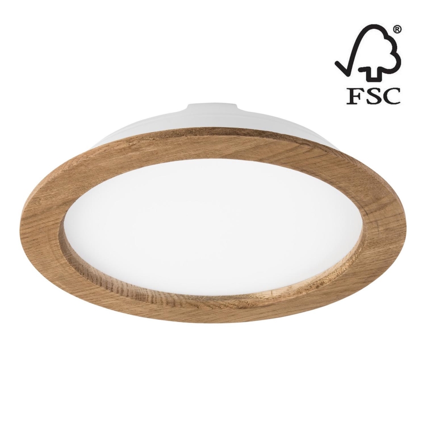LED Podhledové svítidlo WOODY SPOT LED/23,5W/230V 4000K ořech ø 23,5 cm