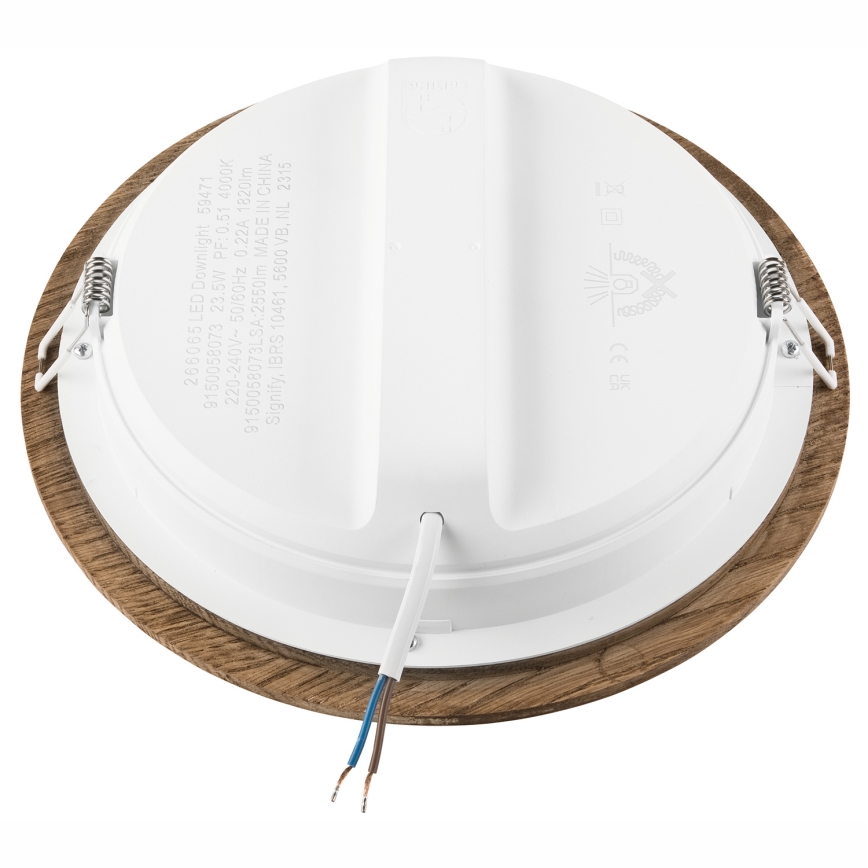 LED Podhledové svítidlo WOODY SPOT LED/23,5W/230V 4000K ořech ø 23,5 cm