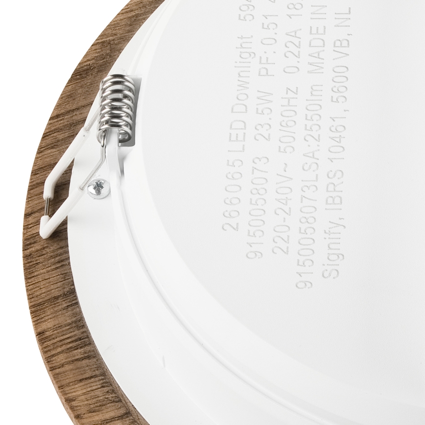 LED Podhledové svítidlo WOODY SPOT LED/23,5W/230V 4000K ořech ø 23,5 cm