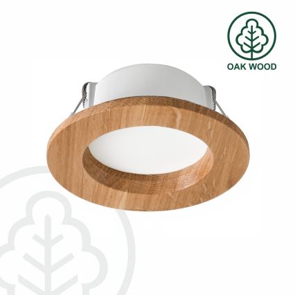 LED Podhledové svítidlo WOODY SPOT LED/5,5W/230V 4000K dub ø 10 cm
