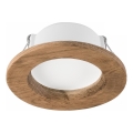 LED Podhledové svítidlo WOODY SPOT LED/5,5W/230V 4000K ořech pr. 10 cm