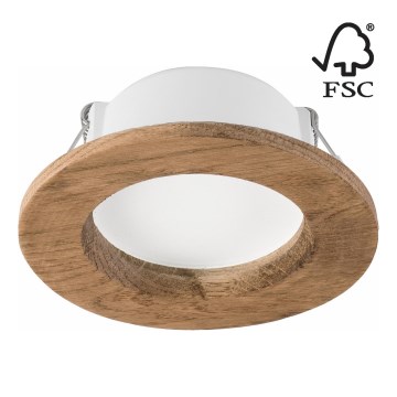 LED Podhledové svítidlo WOODY SPOT LED/5,5W/230V 4000K ořech ø 10 cm