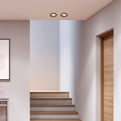 LED Podhledové svítidlo WOODY SPOT LED/5,5W/230V 4000K třešeň ø 10 cm