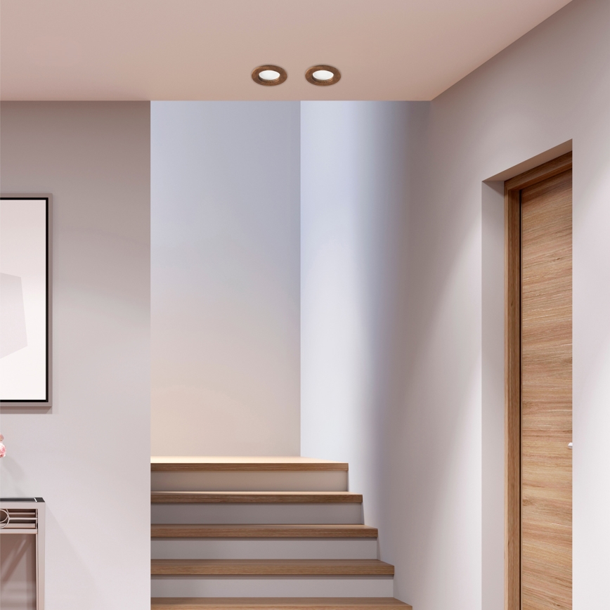LED Podhledové svítidlo WOODY SPOT LED/5,5W/230V 4000K třešeň ø 10 cm
