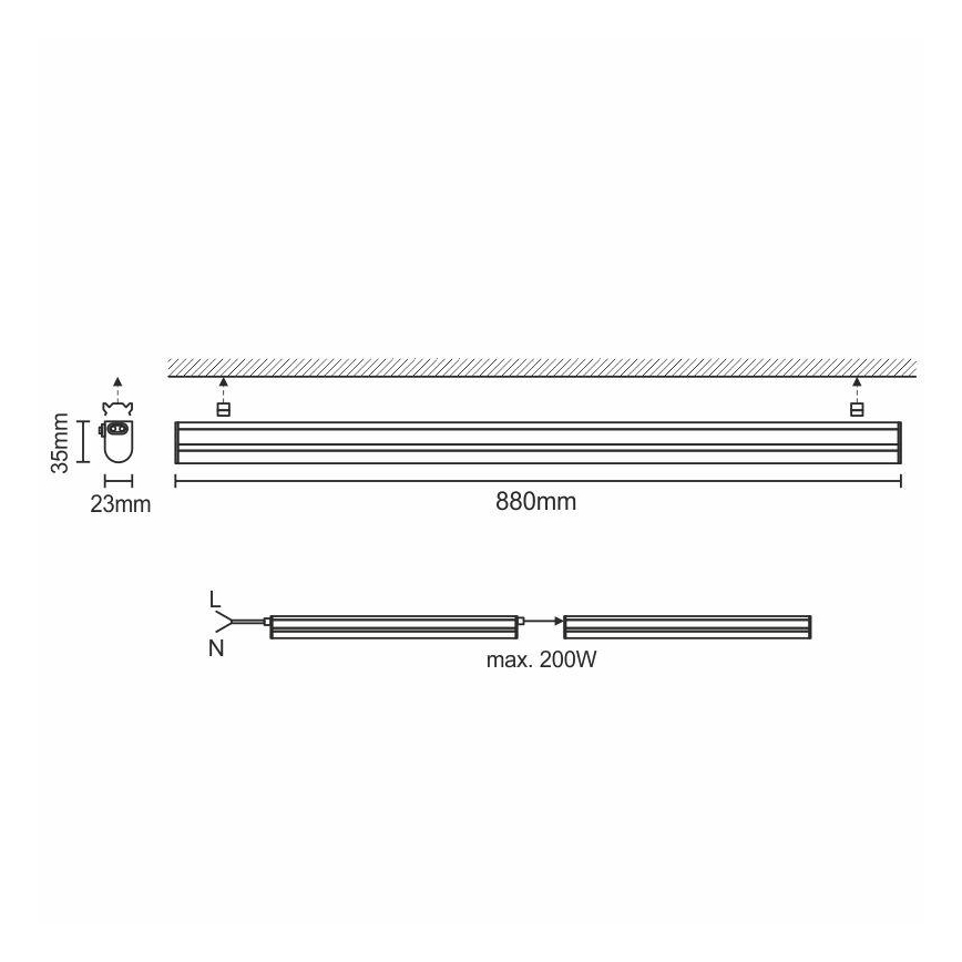 LED Podlinkové svítidlo LED/12W/230V 4000K