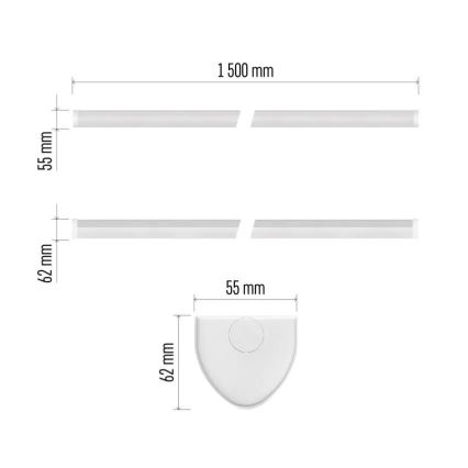 LED Podlinkové svítidlo LED/60W/230V 4000K 150 cm